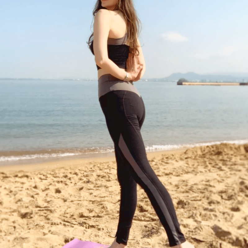 日本製360度美臀瑜珈褲  (黑灰)