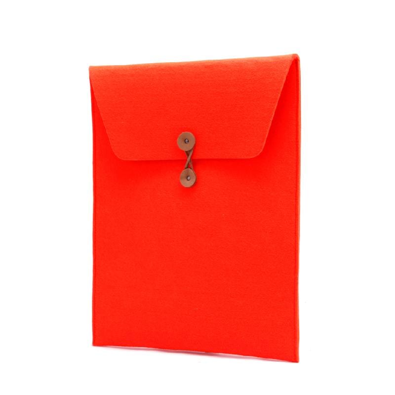 高質感簡約信封式15''文件夾/收納袋 - 蜜橘紅