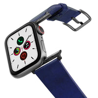Apple Watch 義大利手工 全粒面小牛皮革錶帶 - 英國藍