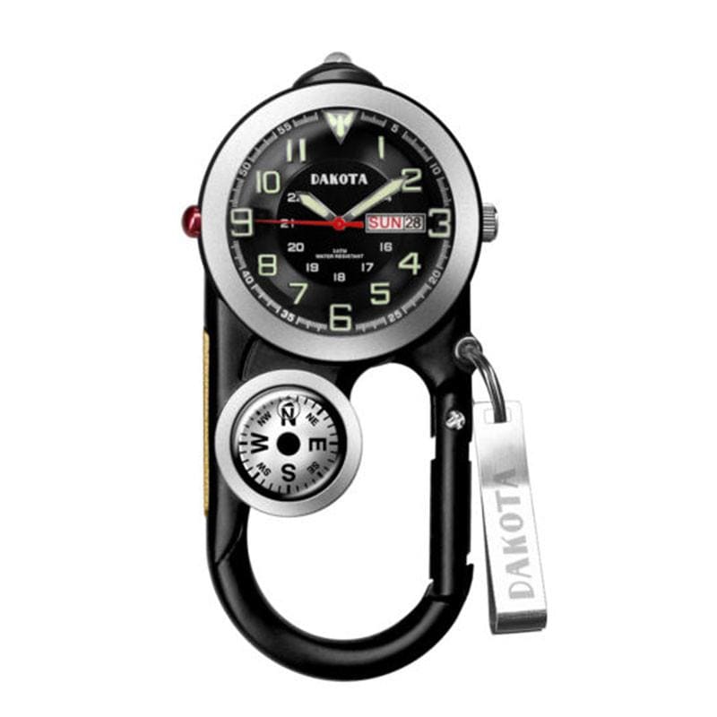 Angler II 系列 多功能黑錶盤銀框登山錶 指南針黑色掛錶/40mm