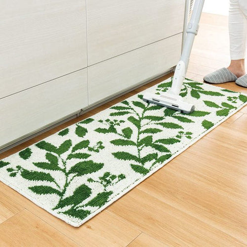 PLYS base綠植印花毛絨止滑廚房地墊-45x120cm-2色可選