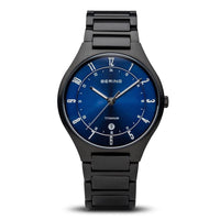 日期顯示鈦合金屬錶系列 黑x北歐藍手錶39mm  11739-727