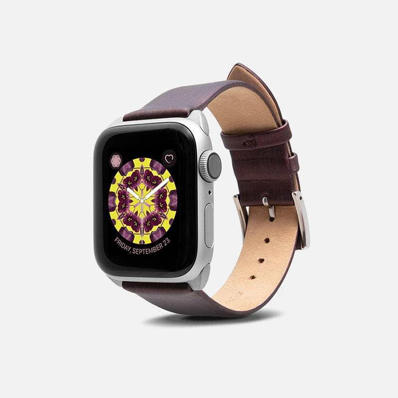 Cocktail Apple Watch 絲綢皮革錶帶 - 紫
