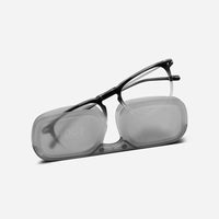 【預購】時尚造型老花眼鏡-鏡腳便攜款（矩形-雙色漸變-黑色透明）