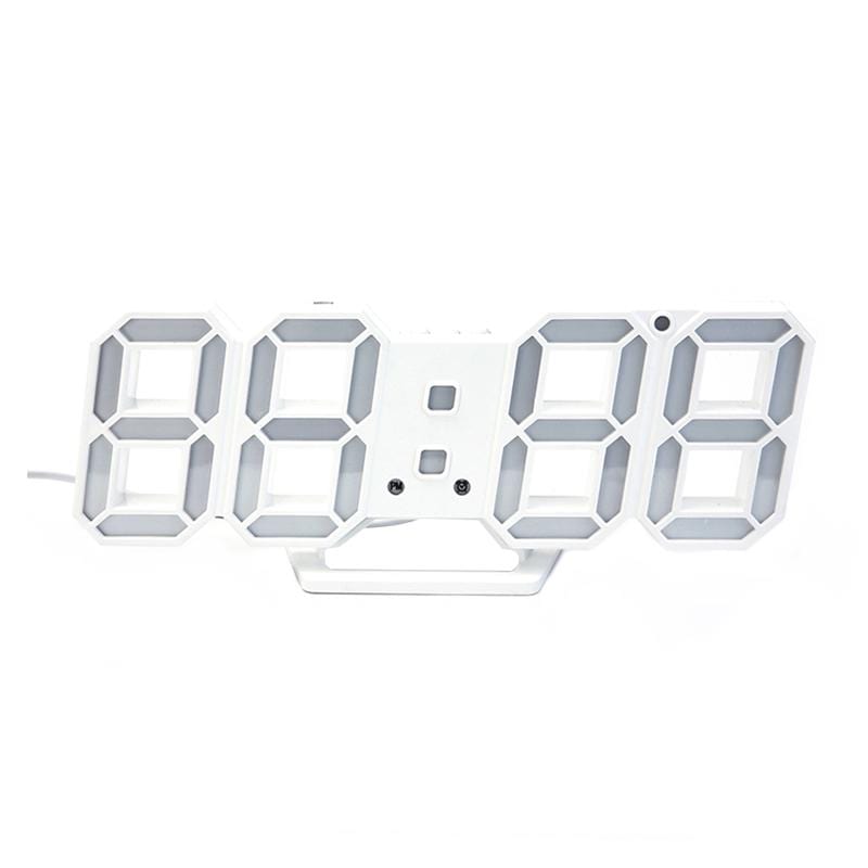 KA-9160 3D時尚LED立體電子鐘-白框白光