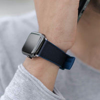 Apple Watch 義大利手工 防水帆布錶帶 - 深藍色