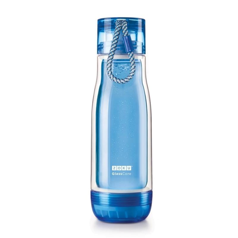 繽紛玻璃雙層隨身瓶(475ml) - 藍色