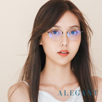 塞尚的幾何色階│法式優雅鈦金屬質感多角眉框UV400濾藍光眼鏡