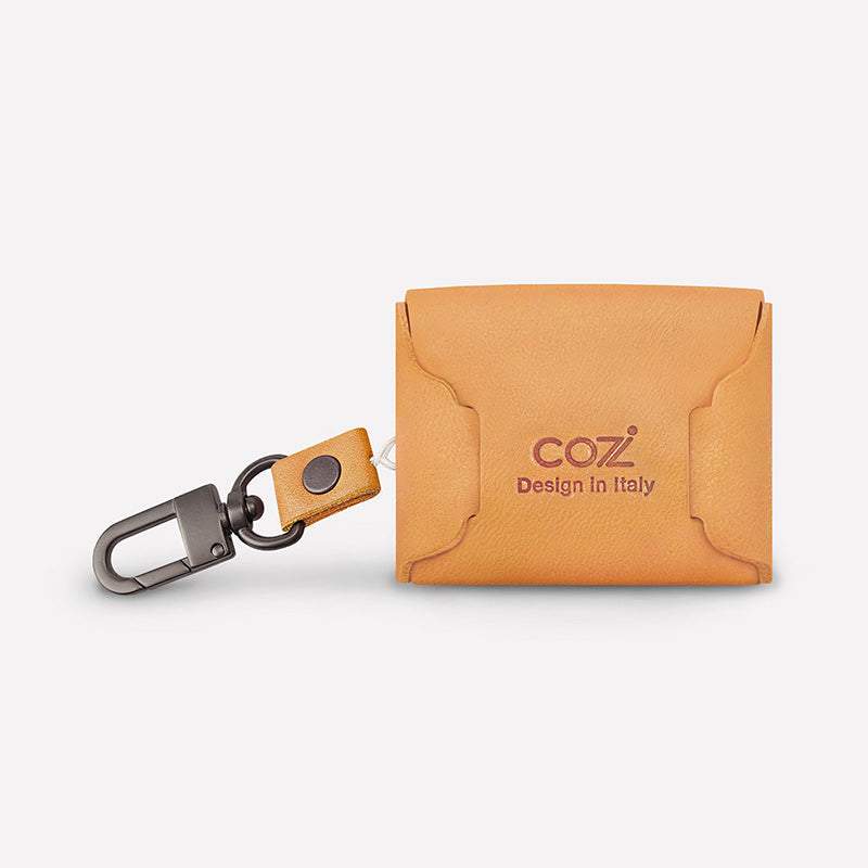 COZI- AirPods Pro 1代/2代 100% 植鞣皮革 保護套 - 支援無線充電或連接埠充電，內置揚聲器孔和充電指示燈孔