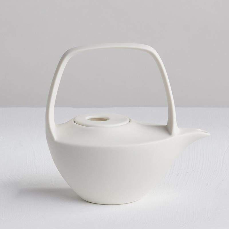 水波提樑壺(2件式) - 白色