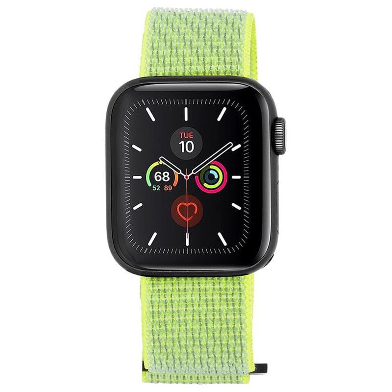 Apple Watch 5代通用 38-40mm 尼龍運動型舒適錶帶 - 霓虹綠