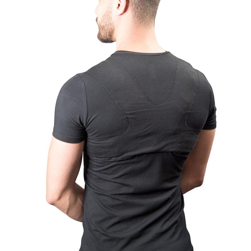 男款 透氣抗菌矯正姿勢 Performance T-Shirt - 黑色
