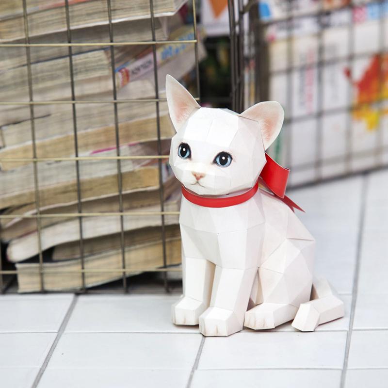 DIY 動物紙模型 – 土耳其安哥拉貓