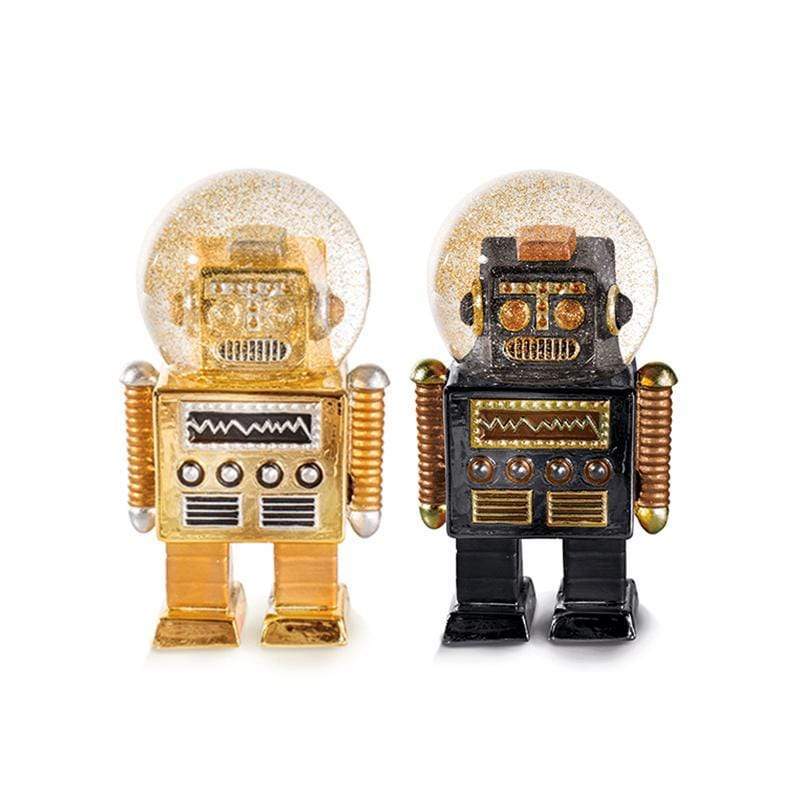 復古機器人水晶球擺飾（金+黑）