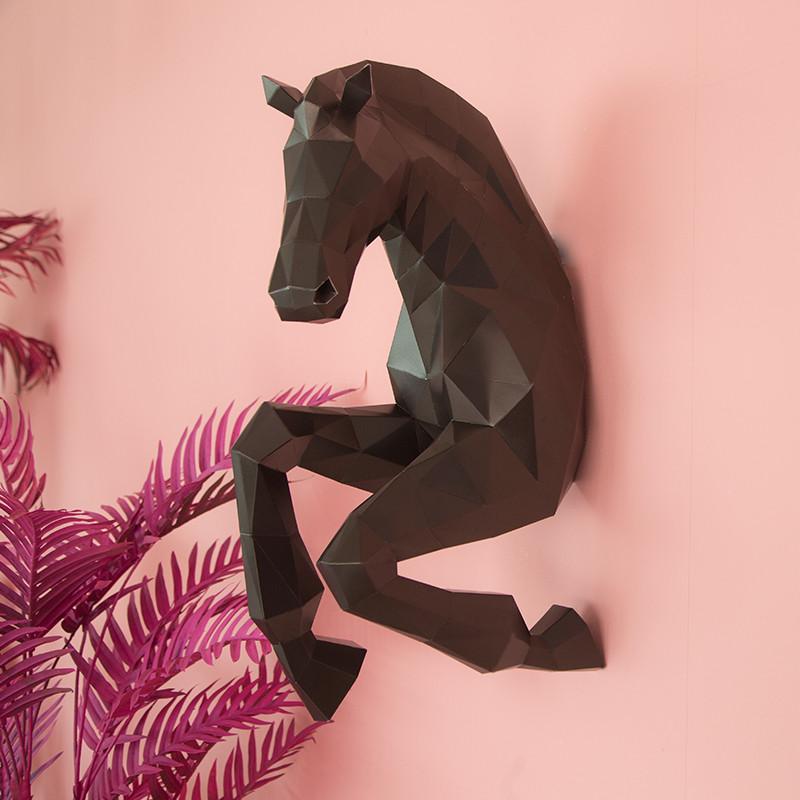 DIY 動物紙模型 - 黑馬