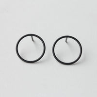 Circles 耳環(一副) - 黑