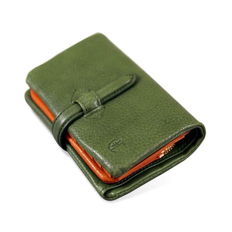 日本真皮手工皮帶扣短夾-綠色| cledran | citiesocial | 找好東西