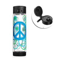 【送濾茶隔】雙層防護玻璃水瓶-彩繪PEACE款(三色可選) 470ml