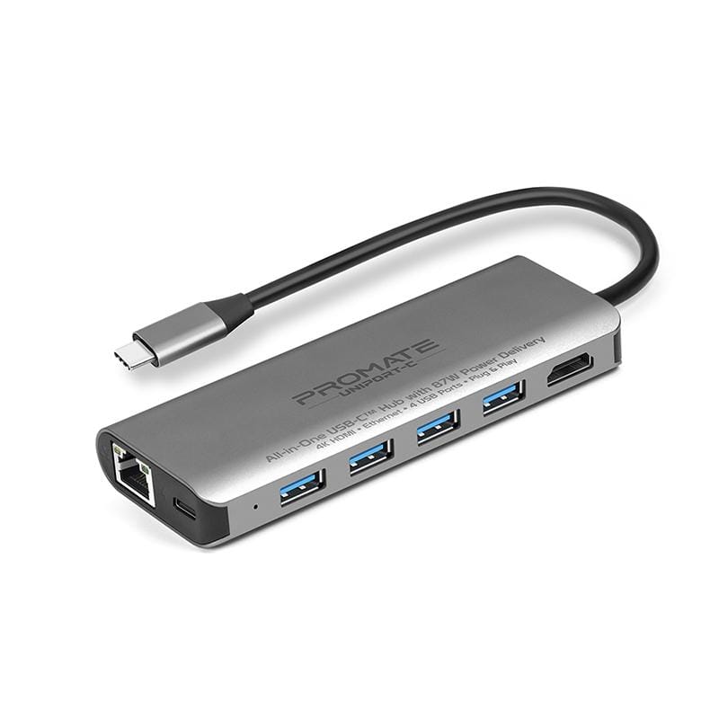 7合1 USB Type C 充電傳輸集線器(UniPort-C)(太空灰)