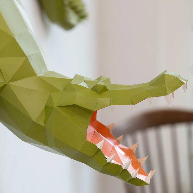 DIY 動物紙模型 - 鱷魚