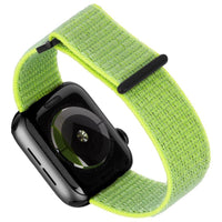 Apple Watch 5代通用 42-44mm 尼龍運動型舒適錶帶 - 霓虹綠