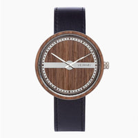 丹麥霍伊經典原木手錶－ Nautic58 不銹鋼銀 美洲胡桃木 - 42mm