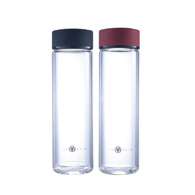 禪風雅雙層隔熱厚底玻璃隨手瓶430ML(2色可選)