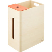 DOUBLE D 日本純手工木製多功能面紙盒式小型垃圾桶(高)