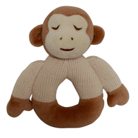 晚安寶貝有機棉固齒器手搖鈴 - 棕色猴