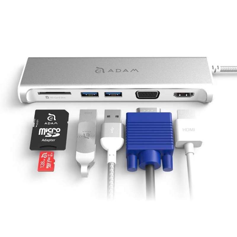 業務簡報必備神器 CASA Hub A03 USB 3.1 Type-C 5合一多功能4K顯示轉接器 灰