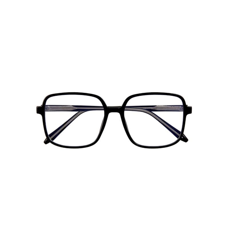 初曉的長夜微明│爵士黑TR90輕量方框透視鏡腳設計UV400濾藍光眼鏡