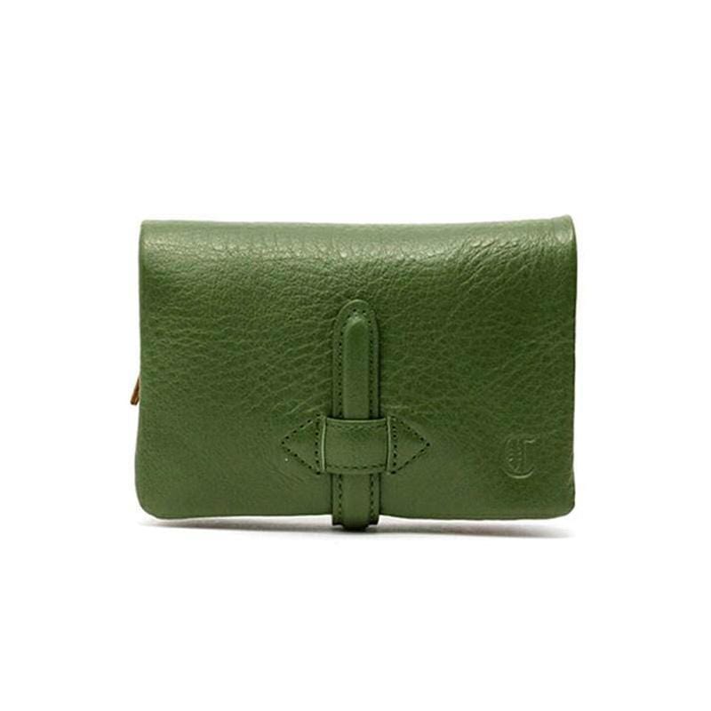 日本真皮手工皮帶扣短夾-綠色| cledran | citiesocial | 找好東西