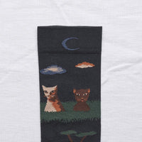 夜貓森林 純棉織襪