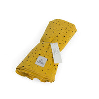 透氣多功能包巾-不規則點點-黃色
