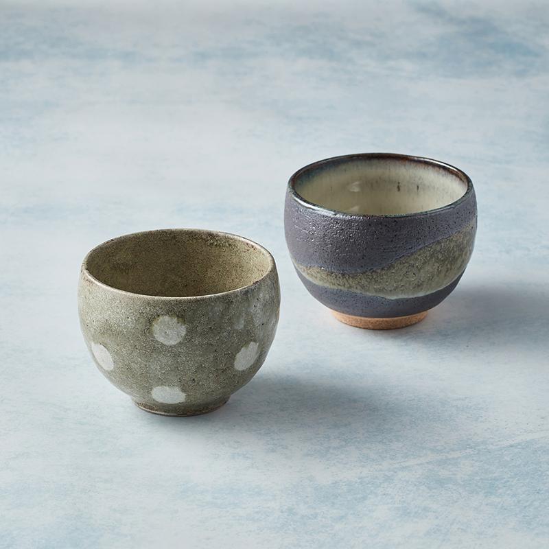 日本美濃燒 - 手感和風茶杯 - 對杯組(2件式)