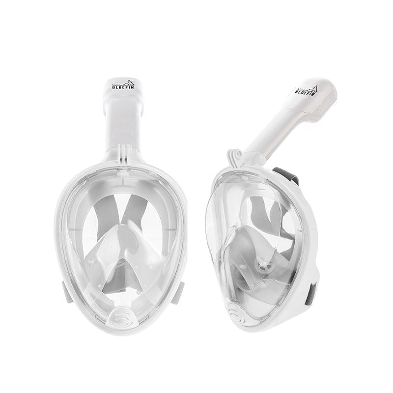 全罩式浮潛呼吸面罩 升級版 可攜運動攝器材(GoPro) - 白色-加贈專用防刮袋