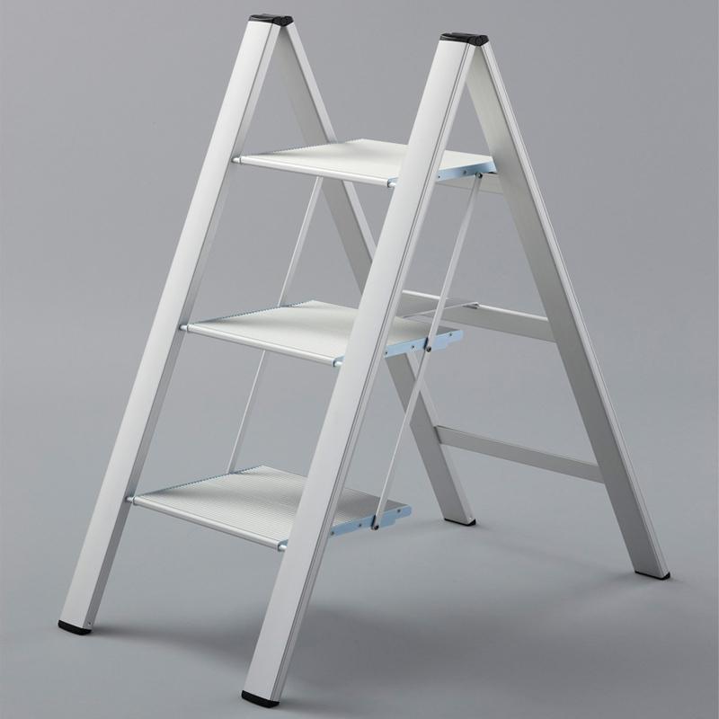 SJ設計踏台/工作梯－3階(78cm)雪弧銀