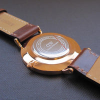瑞典 Daniel Wellington St Mawes Lady 棕色皮革錶帶 玫瑰金錶框 女錶 36mm