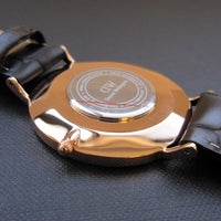 瑞典 Daniel Wellington York 深棕色鱷魚皮革錶帶 玫瑰金錶框 男錶 40mm