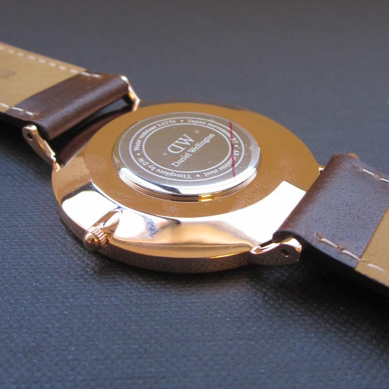 瑞典 Daniel Wellington Bristol 深棕色皮革錶帶 玫瑰金錶框 男錶 40mm