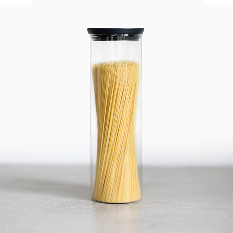 玻璃食物黑蓋儲存罐(1.9L)