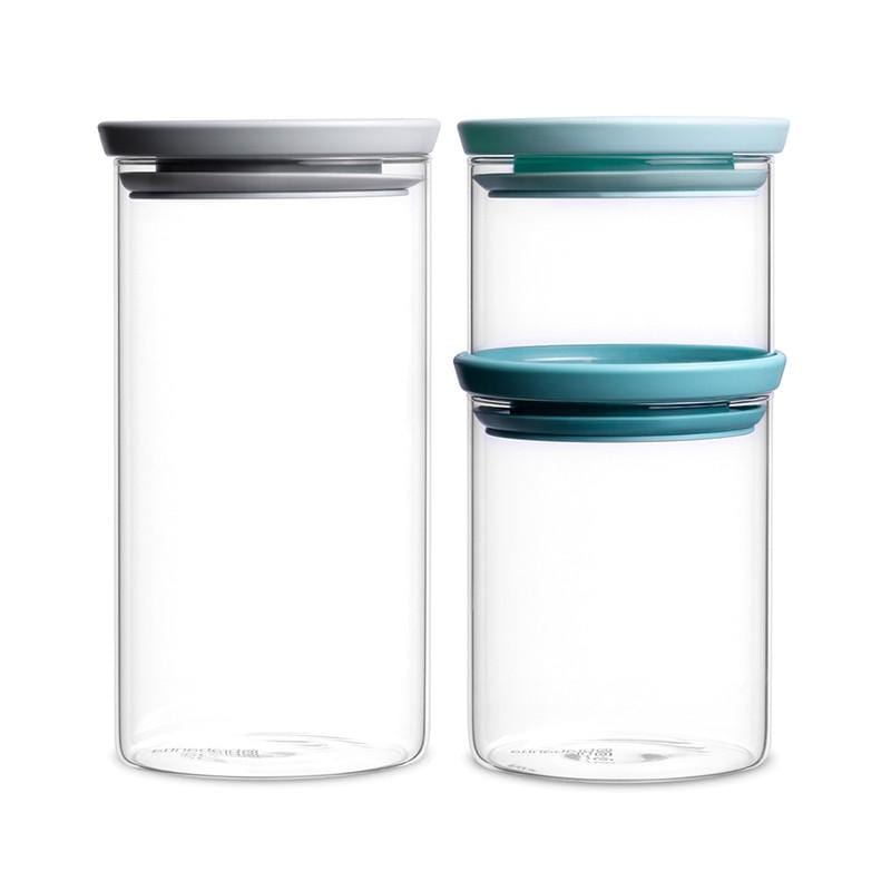 玻璃食物儲存罐3入(0.3L/0.7L/1.1L)