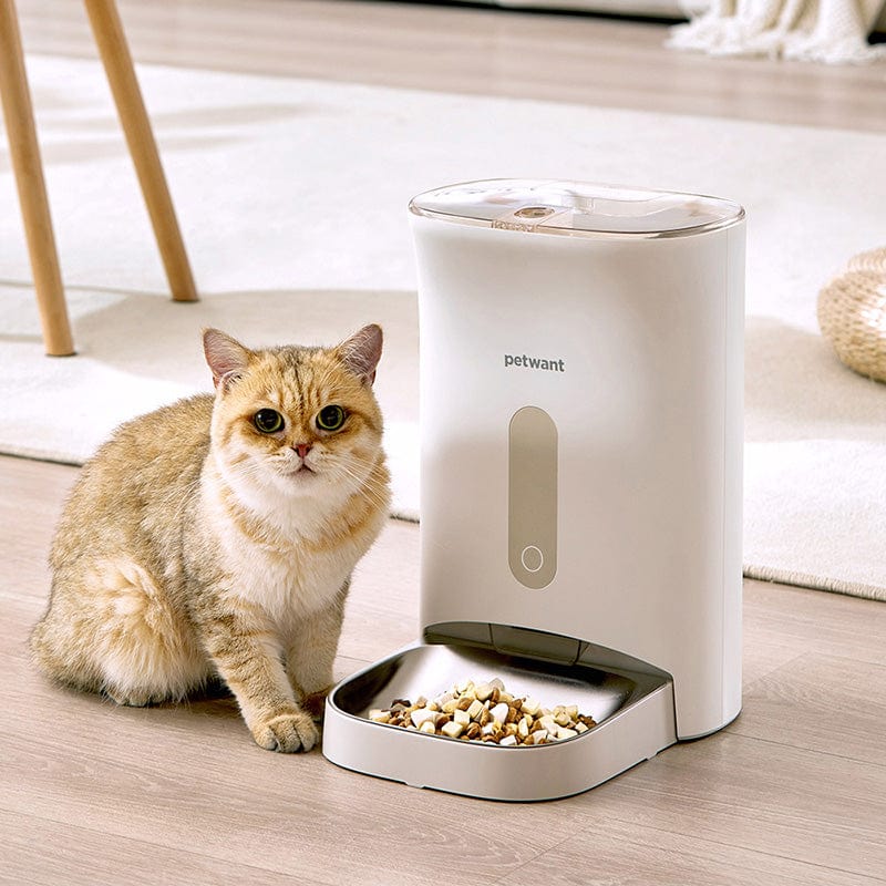 自動寵物餵食器(2023升級版 奶茶色) F11-L
