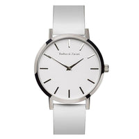 原始系列 - 白色皮革錶帶-銀色錶框-白色錶盤43mm