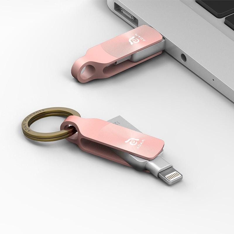 iKlips DUO+ APPLE專用雙向USB 3.1極速多媒體行動碟 128G- 玫瑰金