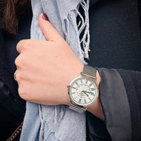 NO27系列 純英國血統 時尚氣質 英倫羅馬數字腕錶/金屬錶帶(銀)