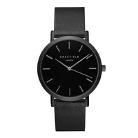 The Gramercy系列 黑色皮革錶帶 黑色錶框 黑色錶盤38mm