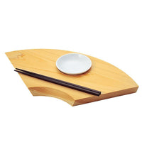 俳句檜木壽司檯(附白瓷醬油盤與筷)