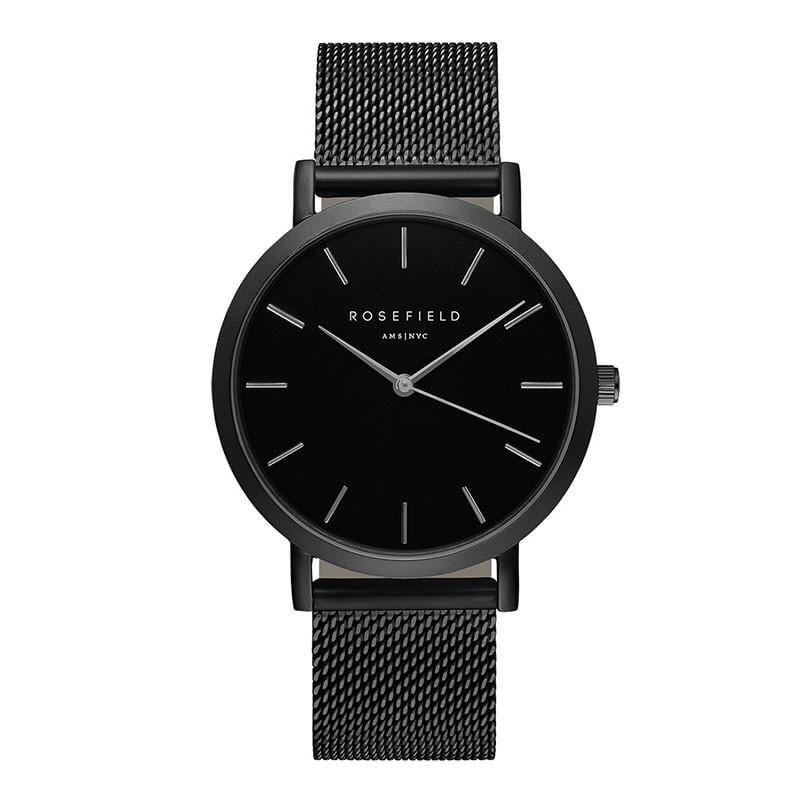 The Mercer系列 黑色金屬錶帶 黑色錶框 黑色錶盤38mm