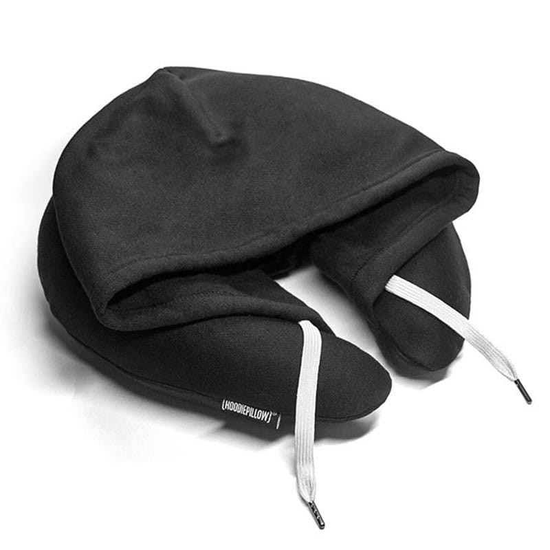 連帽充氣枕 - 黑色
